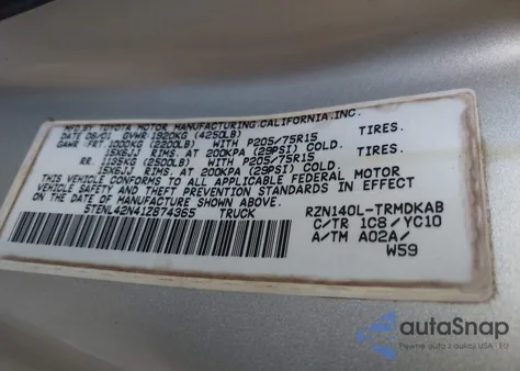 2001 Toyota Tacoma from USA, damaged, VIN 5TENL42N41Z874365